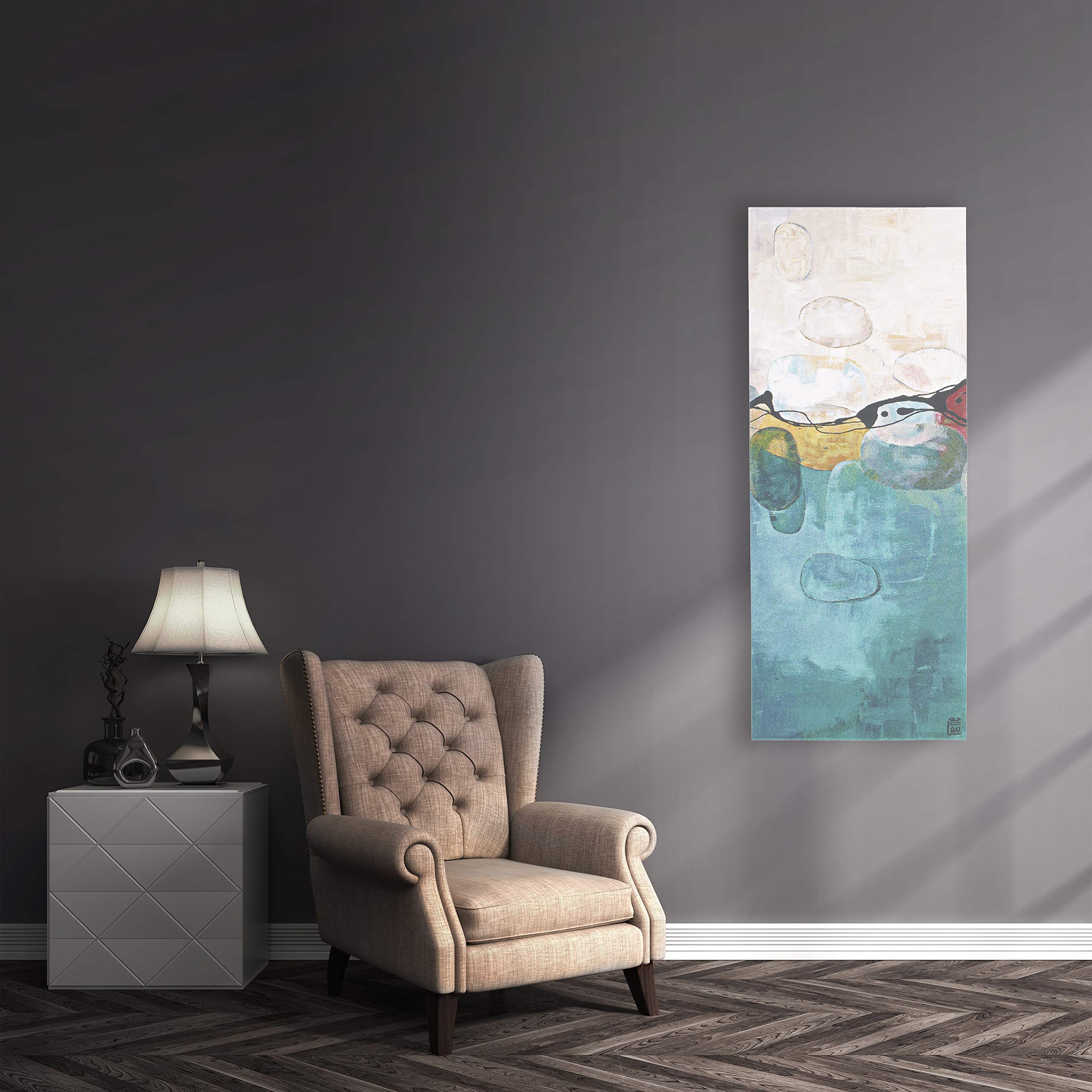 Composition Seven Woven Tapestry Wall Hanging - Modern Calming Bubbles Design - 100% Cotton USA Made - 60x24 Inches - Perfect for Living Room, Bedroom & Meditation Space Decor