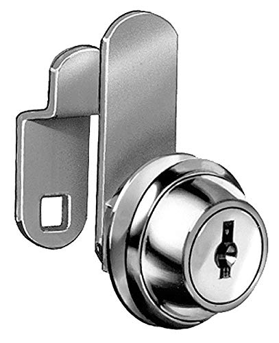 Disc Tumbler Cam Lock with Key C346A - Nickel Plated Security Lock for Cabinets, Toolboxes & Storage Units | Durable & Reliable Locking Solution