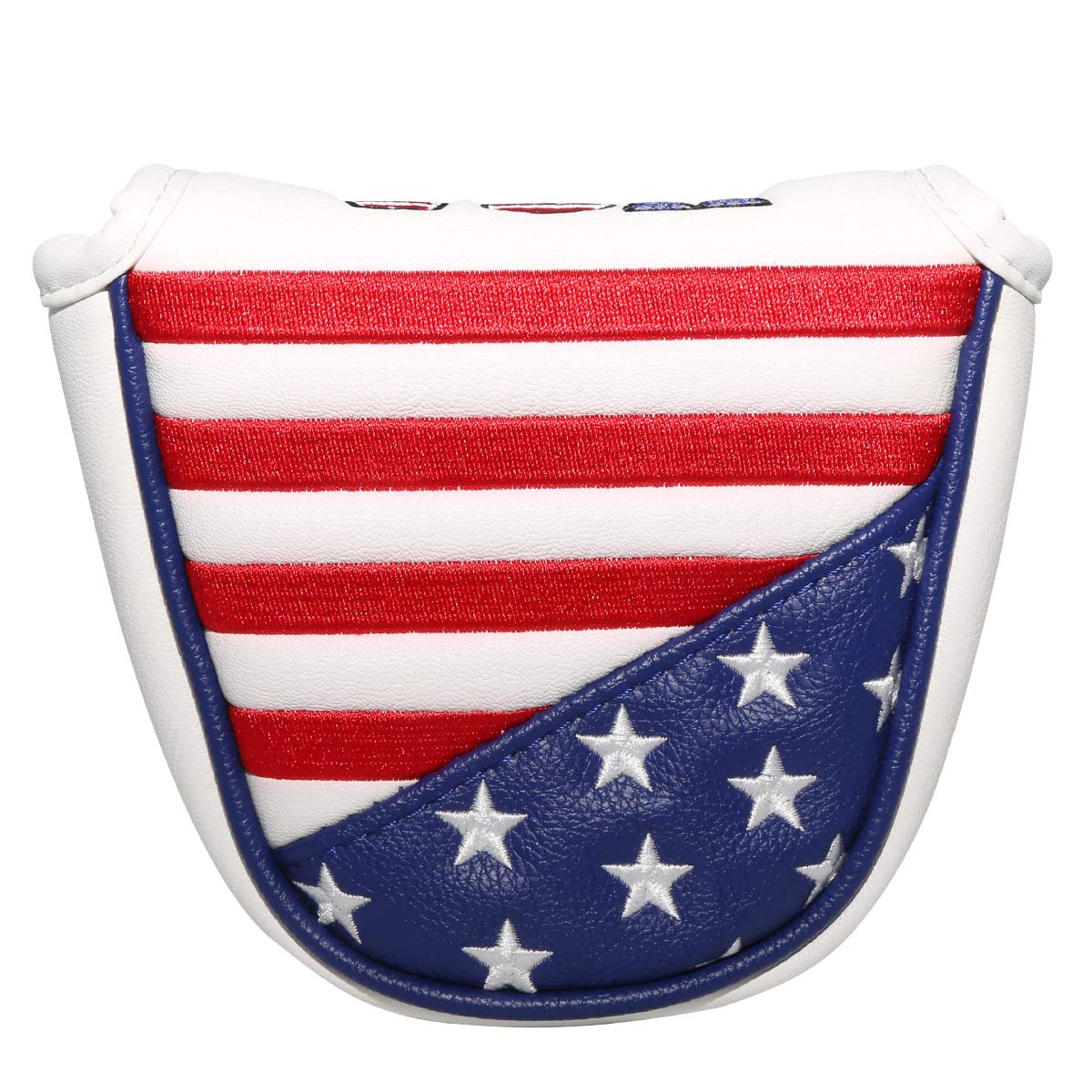 Premium Golf Putter Headcover - Synthetic Leather Mallet & Blade Putter Cover with Magnetic Closure | USA Patriotic Design | Perfect for Protecting Golf Clubs During Storage & Travel