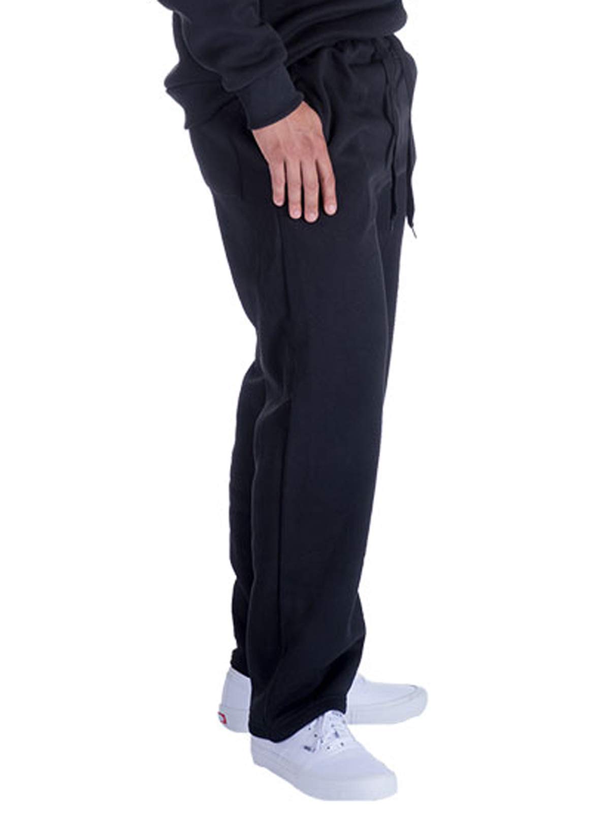 Men's Fleece Sweatpants - Soft Athletic Jogger Pants with Side Pockets for Casual Wear, Gym & Lounge - Comfortable Winter Workout & Relaxation Pants