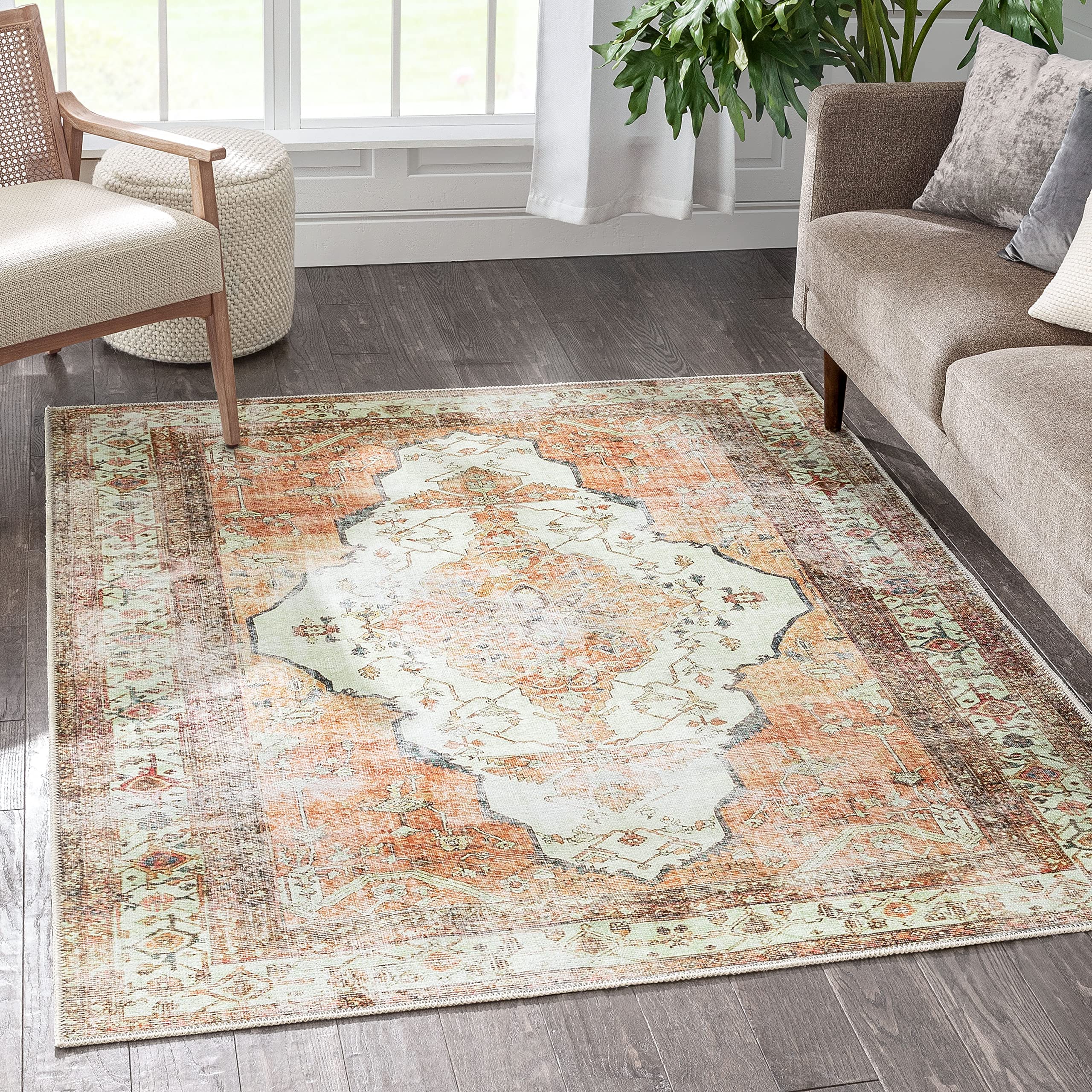Well Woven Torwyn Blush Vintage Distressed Persian Area Rug 7'10