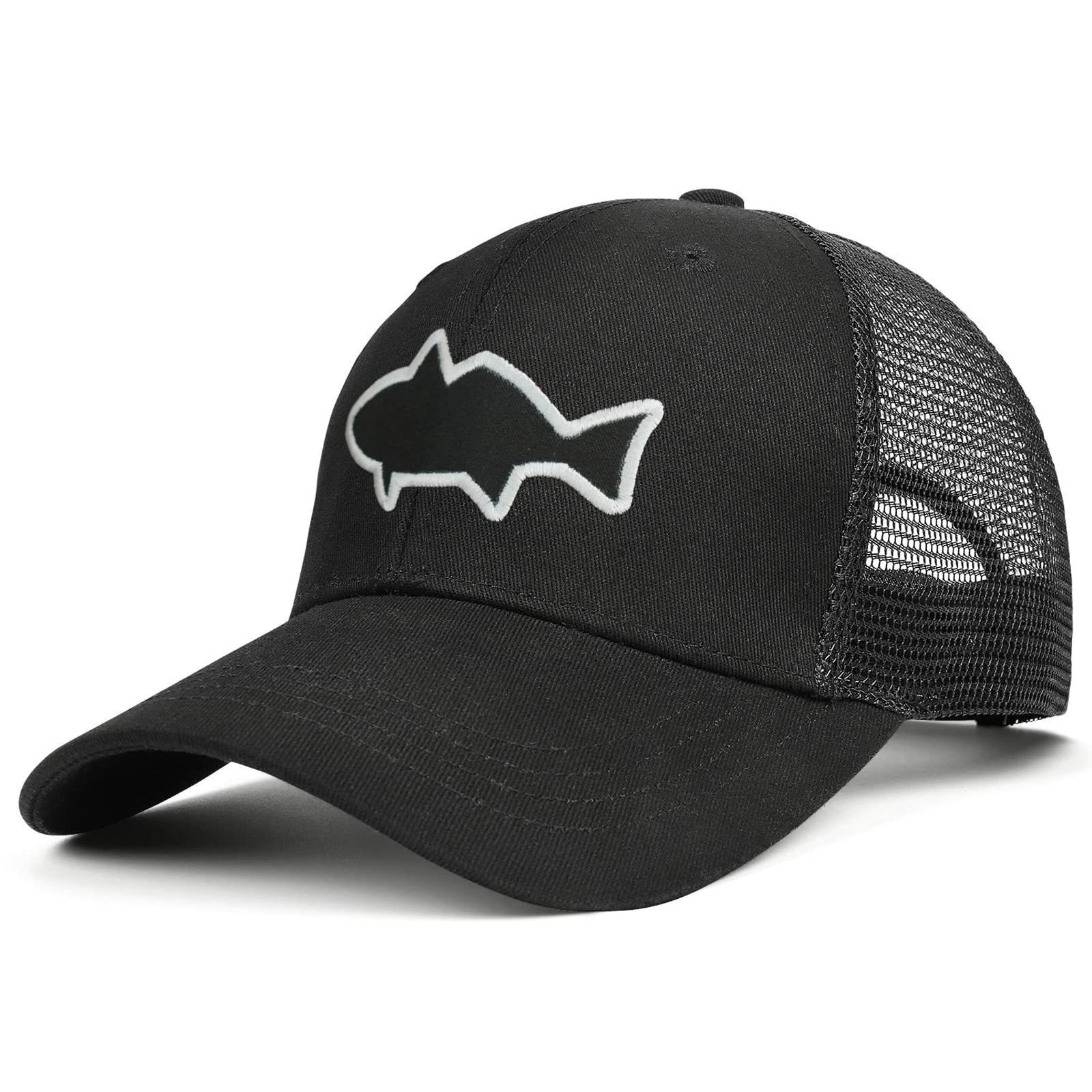 Kumsiuk Men's Fish Cap Mesh Trucker Hat - Adjustable Fishing Hat for Men & Women - Perfect for Outdoor Fishing, Hiking, and Summer Activities
