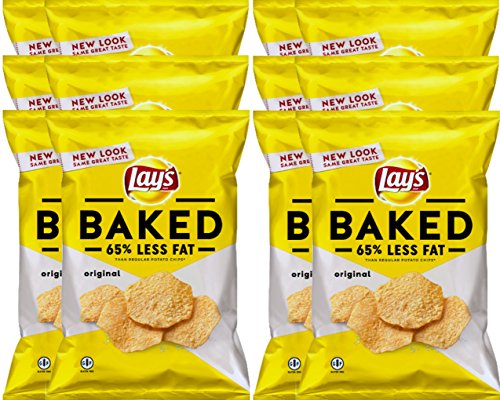Lay's Oven Baked Original Potato Crisps - Gluten Free Healthy Snacks, 6.25oz (12 Pack) - Perfect for Lunchboxes, Office Snacks & Movie Nights