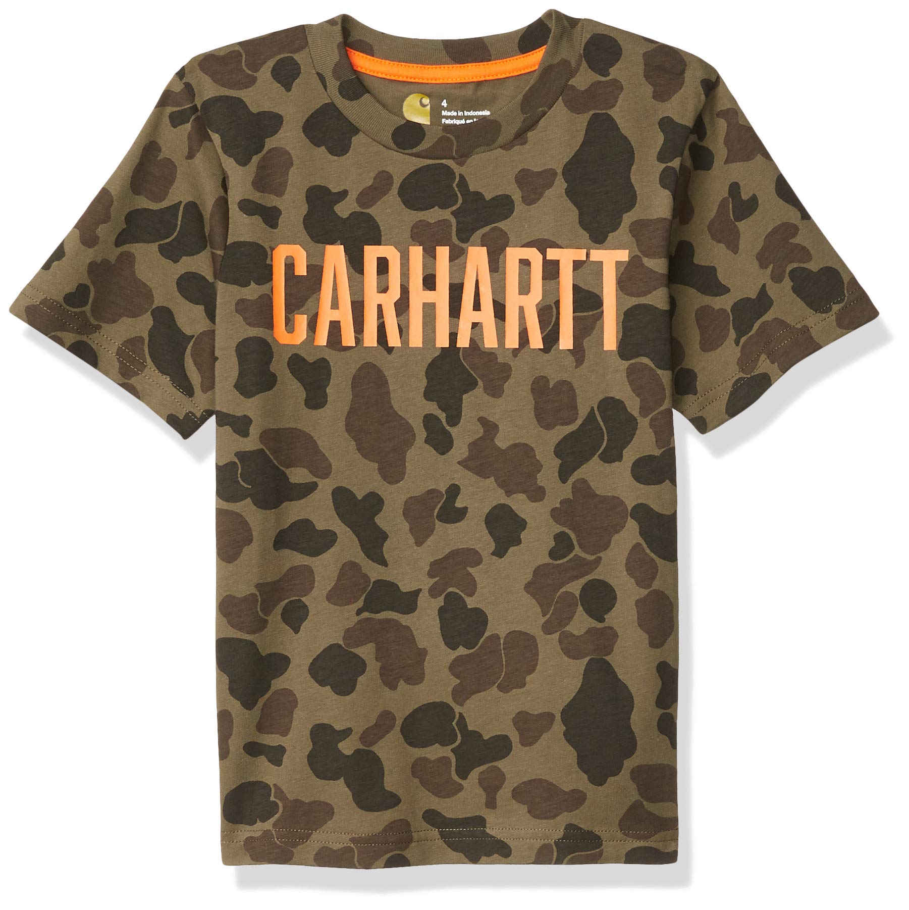 Carhartt Boys' Short Sleeve Cotton T-Shirt - Soft Breathable Kids Tee for Playground & Summer Activities | Durable Casual Shirt for Boys