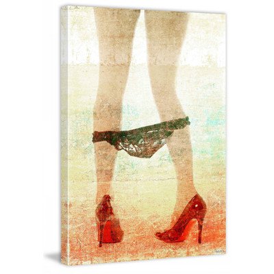 Marmont Hill 'Pants Down' Abstract Painting Print on Wrapped Canvas - Modern Wall Art for Living Room, Bedroom & Office Decor