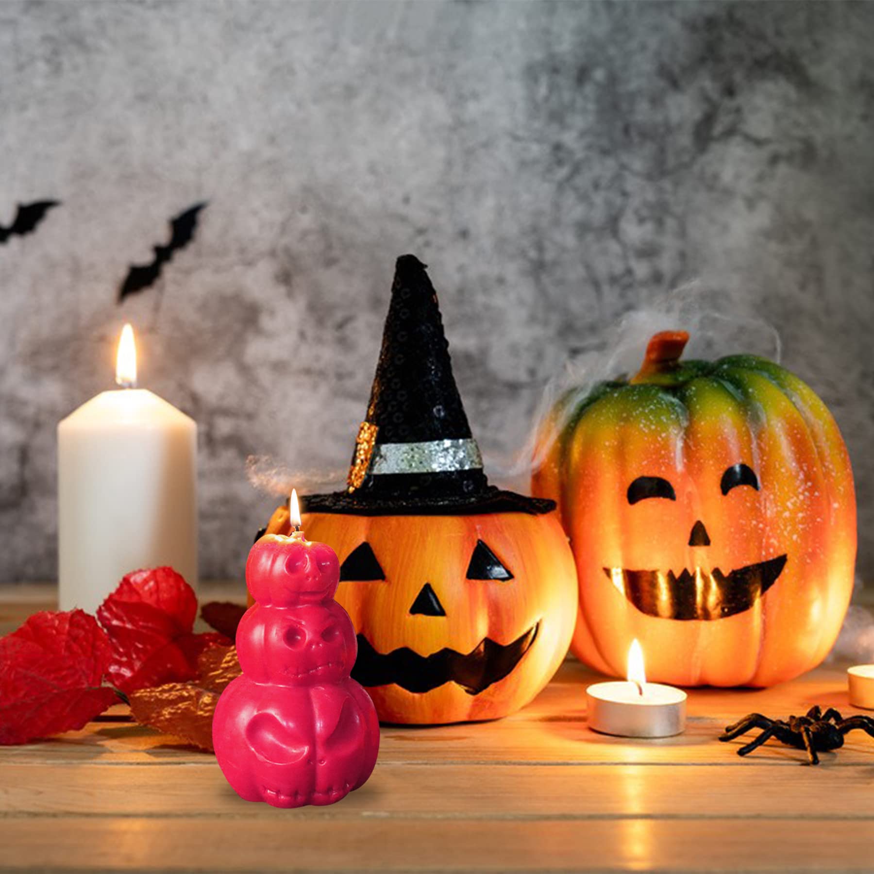 3D Pumpkin Candle Mold - Halloween Silicone Mold for DIY Aromatherapy Candles, Wax Crafts, Resin Casting & Polymer Clay Decorations - Perfect for Fall Decor, Thanksgiving Centerpieces & Spooky Halloween Party Favors