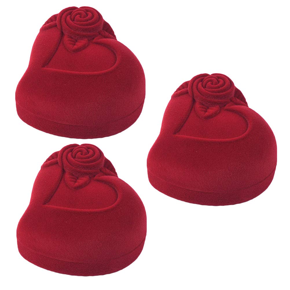 3-Piece Jewelry Organizer Set - Ring Holder, Earring Storage & Display Case with Rose Design - Perfect for Wedding Rings, Bracelets & Necklaces - Ideal for Travel, Home & Gift Giving