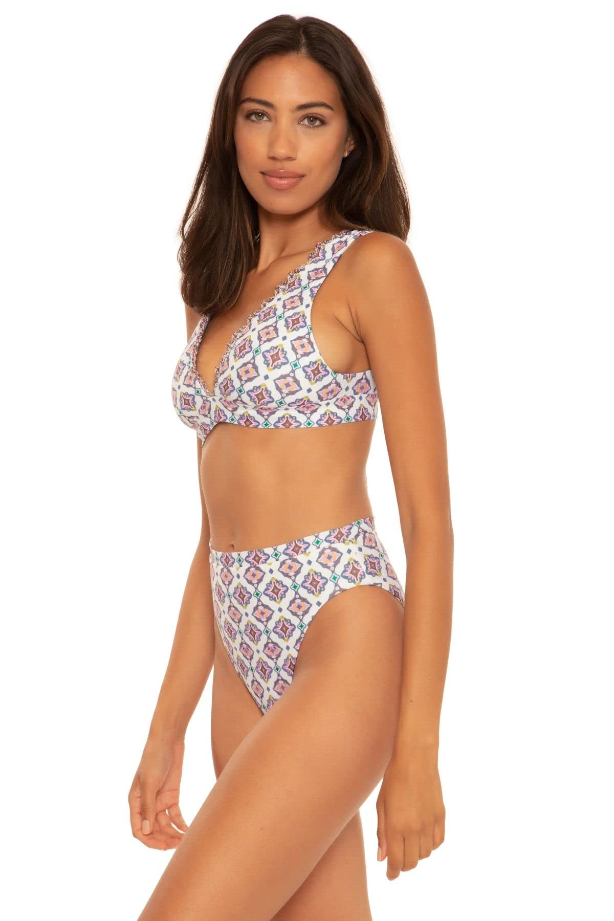 Marrakesh Elliana Banded Halter Top - Women's Boho Chic Summer Crop Top, Multi Color, Size Large | Perfect for Beach Vacations, Music Festivals & Casual Outings