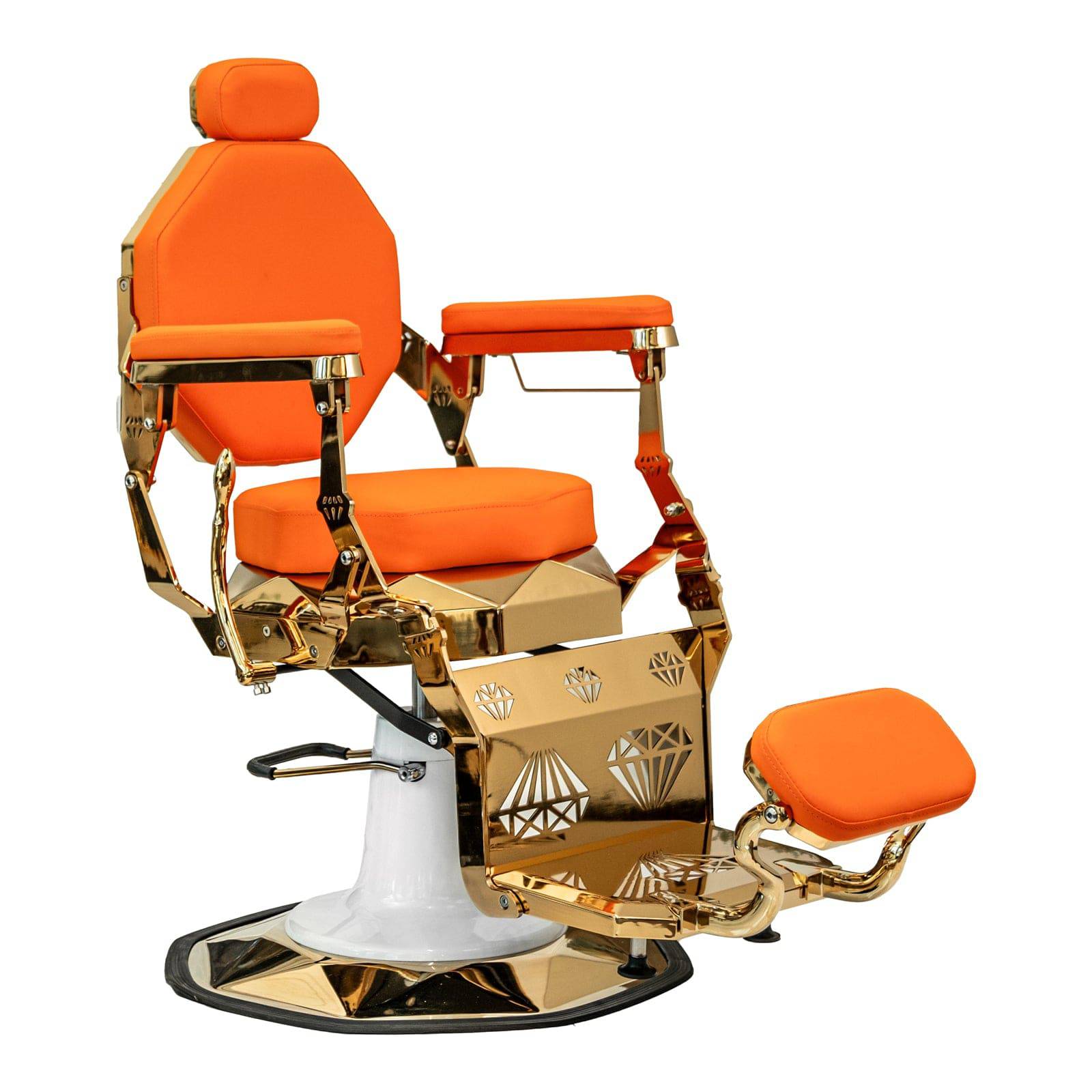 Professional LEON Barber Chair for Salon & Home Use - Heavy Duty Hydraulic Styling Chair with Adjustable Height & Reclining Backrest - Perfect for Haircuts, Styling & Shaving