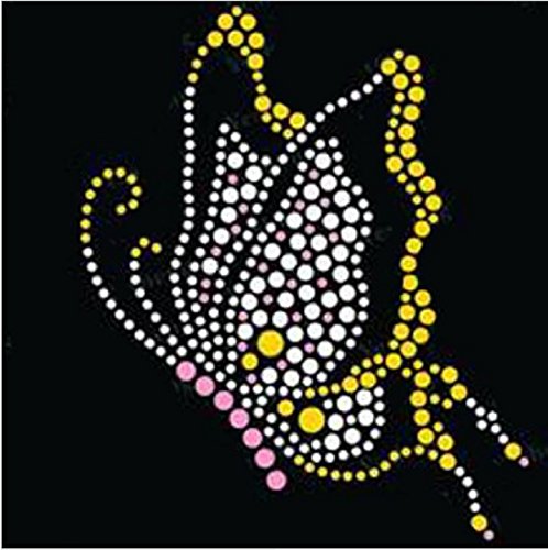 Butterfly 4 Rhinestone Iron-On Transfer for T-Shirts, Hoodies & DIY Crafts - Sparkling Applique Patches for Clothing Customization & Fashion Design