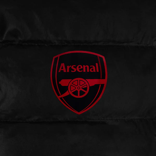 Official Arsenal Kids Quilted Jacket - Black | Warm Winter Coat for Boys & Girls | Perfect for Soccer Games & Outdoor Activities