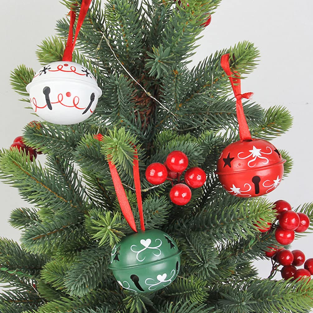 6-Piece Christmas Bells Decor Set - Hanging Iron Bells for Holiday Party, Home, Store & Street Decorations - Elegant Xmas Ornaments for Tree, Door & Festive Scenes