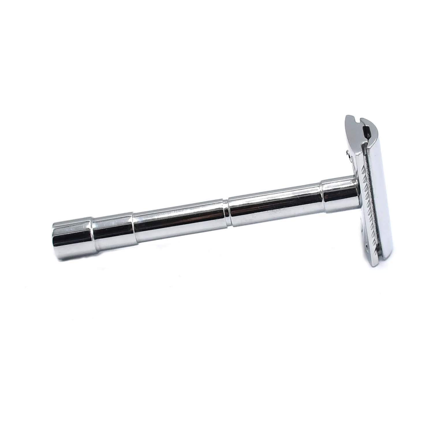 OdontoMed2011® Premium Stainless Steel Double Edge Safety Razor - Traditional Manual Shaving Razor with 5 Replacement Blades (BTS-306) - Perfect for Men's Grooming, Travel & Barber Shaving Kits