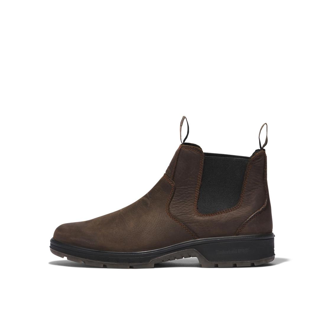 Nashoba Soft Toe Chelsea Work Boots for Men - Comfortable Brown Leather Slip Resistant Safety Shoes - Perfect for Construction, Warehouse & Outdoor Work