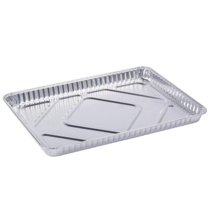 17.5x12.87x1.25 Inch Aluminum Cookie Sheet Baking Pans - 100 Pack Disposable Aluminum Foil Trays for Brownies, Coffee Cakes, Side Dishes | Perfect for Home Baking, Party Catering & Restaurant Use