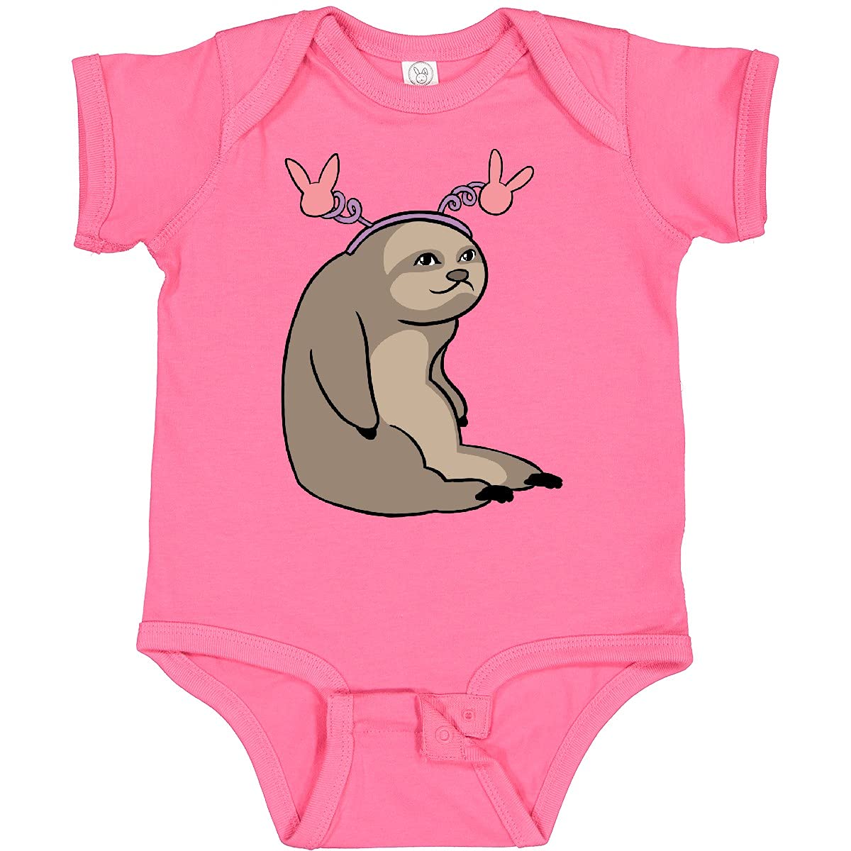 Inktastic Easter Sloth with Pink Bunny Ears Baby Bodysuit - Cute Easter Outfit for Infants & Toddlers - Perfect for Easter Photos, Family Gatherings & Spring Celebrations