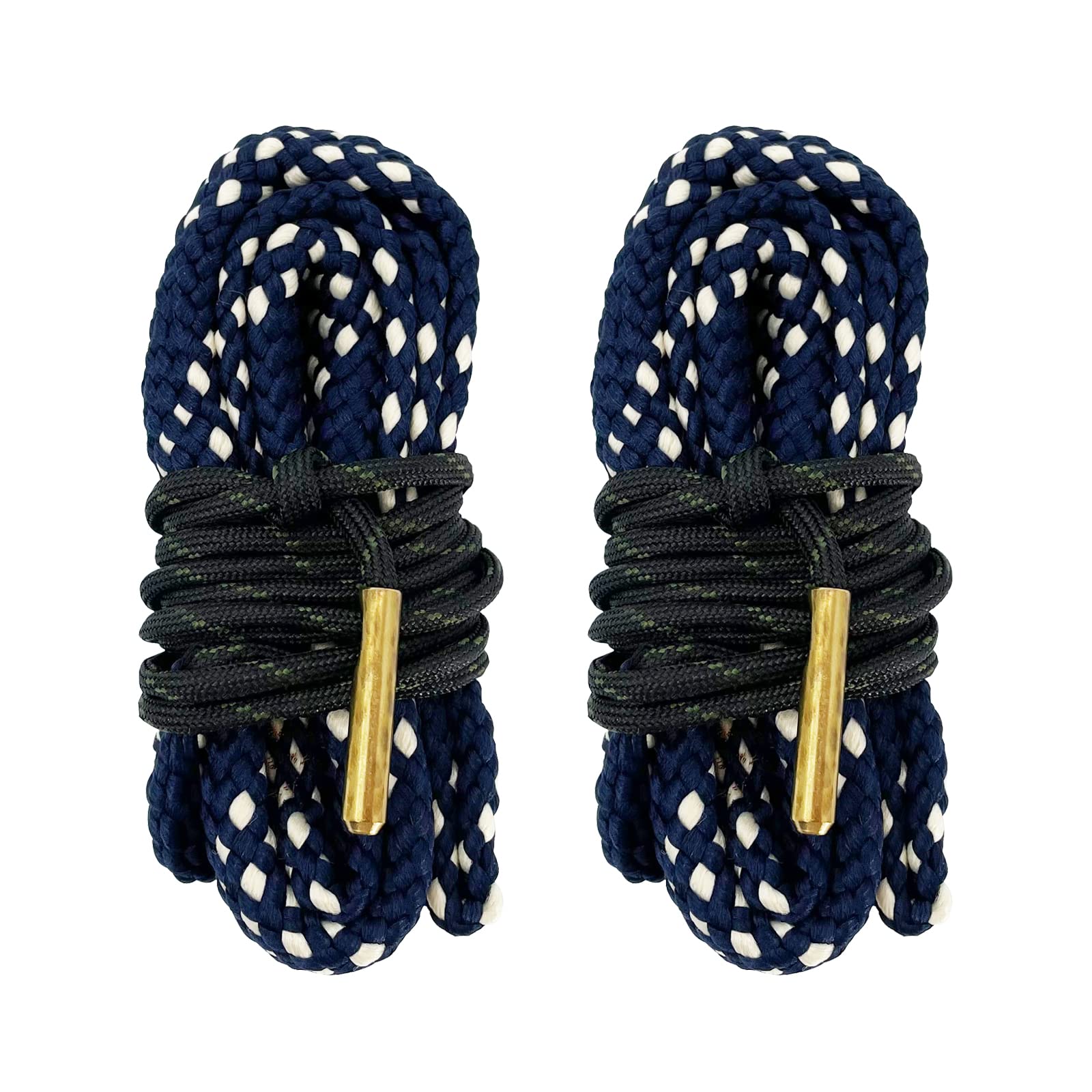 2 Pack Gun Cleaning Snake Rope - Universal Bore Brush for Pistol, Handgun, Shotgun - Fits .22, .223, 5.56mm, .380, 9mm, 12GA, .308, .357, .44, .45 Caliber - Perfect for Rifle Maintenance & Hunting Gear Accessories
