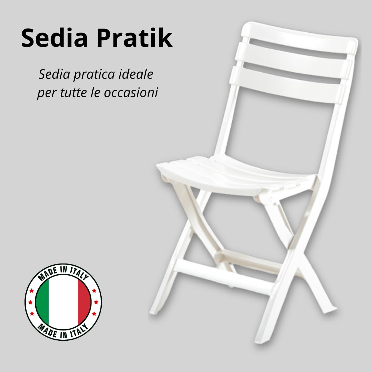 Tomaino 4-Pack Plastic Folding Chairs for Outdoor & Indoor Use - Portable Garden, Balcony, Camping Chairs - Lightweight & Durable (White) - Perfect for BBQs, Picnics, and Beach Trips
