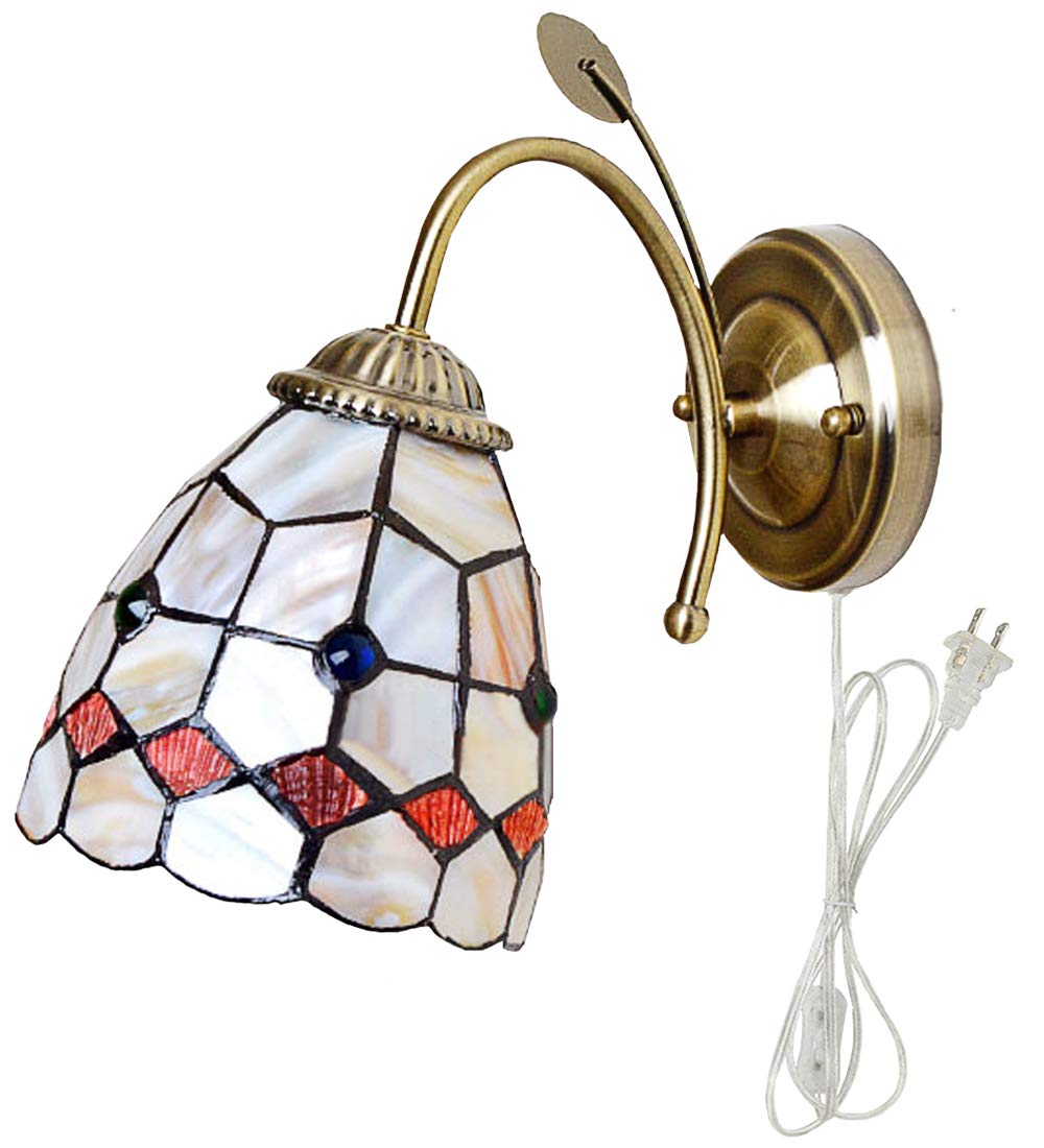 Kiven Plug-in Wall Sconce - Modern Glass Corridor Light with E26 Base & Practical Plug/Cable/Switch - Perfect for Gallery, Hallway & Bedroom Lighting