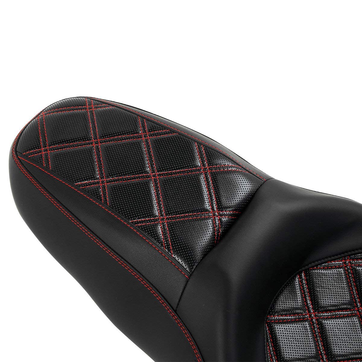 C.C.Rider One-Piece Seat for Harley Davidson Touring Models (Road King, Street Glide, Electra Glide, Road Glide) 2009-2023 - Comfortable Driver & Passenger Motorcycle Seat for Long Rides and Cruising