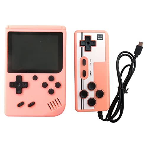 2-Player Handheld Game Console with 500+ Built-in Classic 8-bit FC Games - Retro Video Gameboy for Kids & Adults (Pink) - Perfect for Travel, Gifts & Family Game Nights