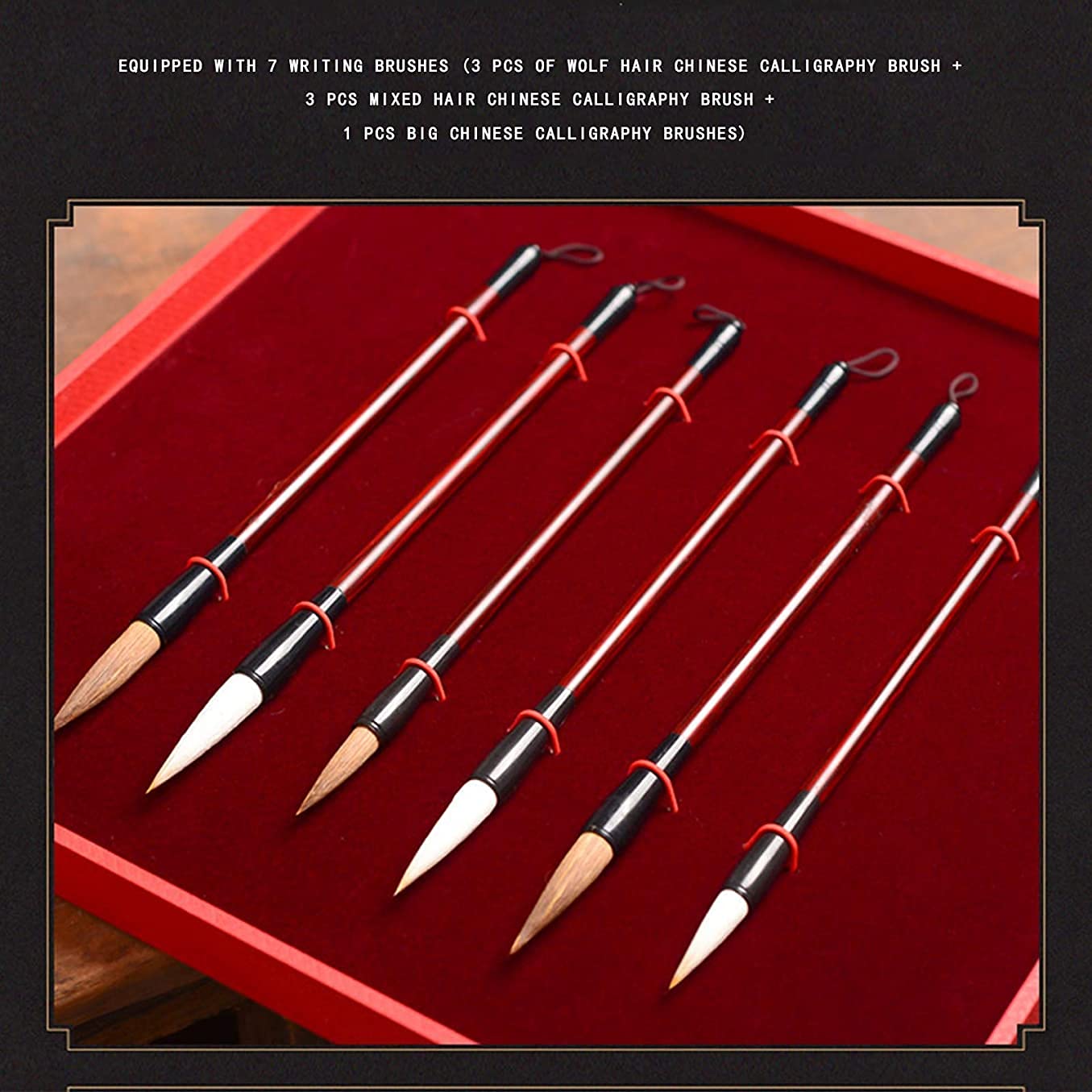 Premium Chinese Calligraphy Brush Set - Traditional Ink Writing Brush Pens for Calligraphy, Sumi-e & Hand Lettering - Perfect Gift for Artists & Beginners - Ideal for Home Decoration, Zen Meditation & Cultural Art Projects