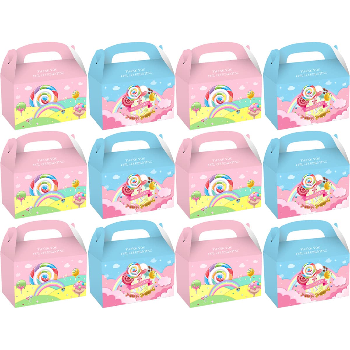 12-Piece Candyland Lollipop Candy Theme Birthday Party Set - Cake Topper, Baby Shower & Wedding Decorations - Sweet Bouquet for Candy Buffet, Dessert Table, and Party Favors