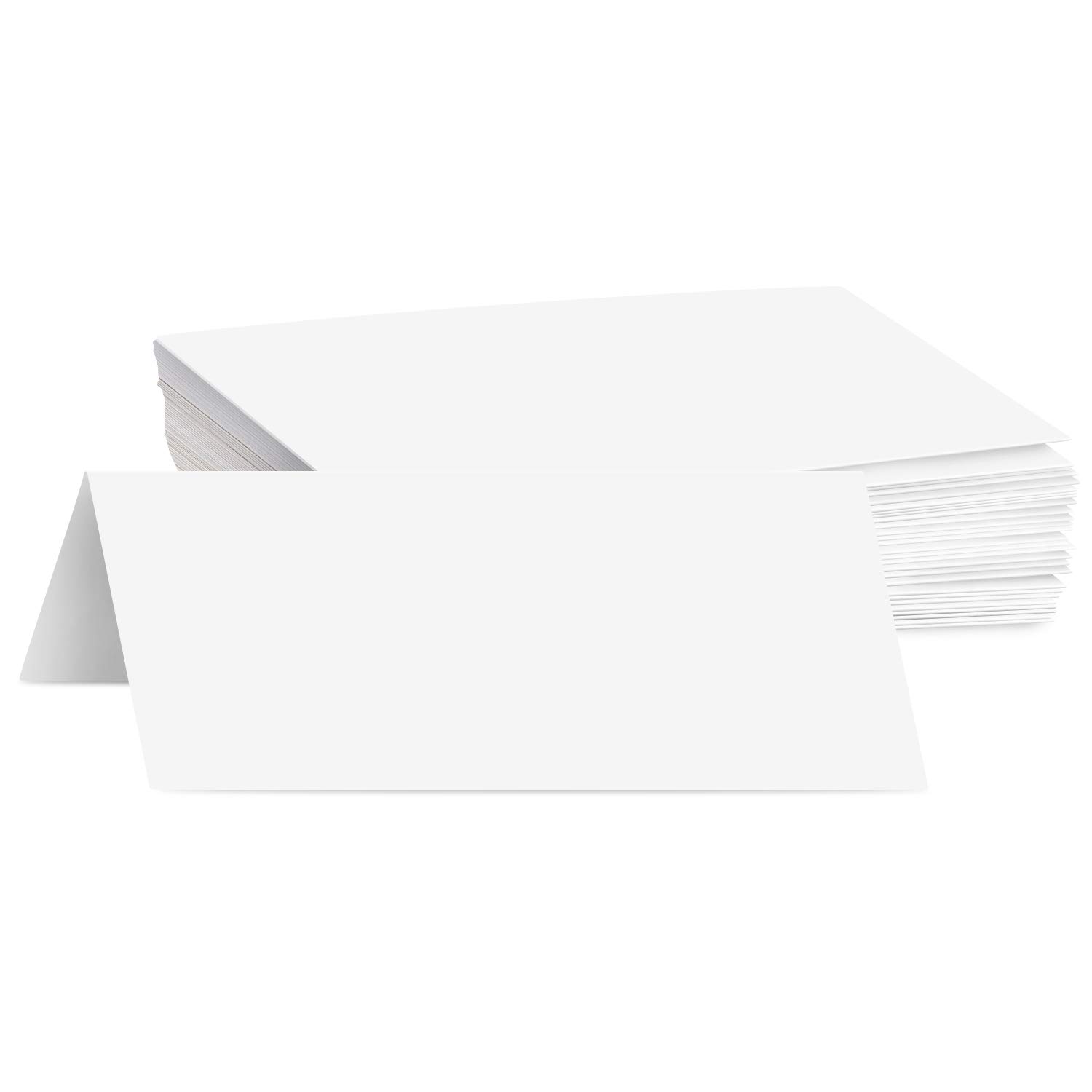 Vertical Fold Tent Cards - 4.25 x 11 Inch Heavyweight White Card Stock Paper - Bulk Pack of 50 for Birthday, Wedding, Holiday, Anniversary Invitations - Perfect for Events, Parties, and Table Place Settings