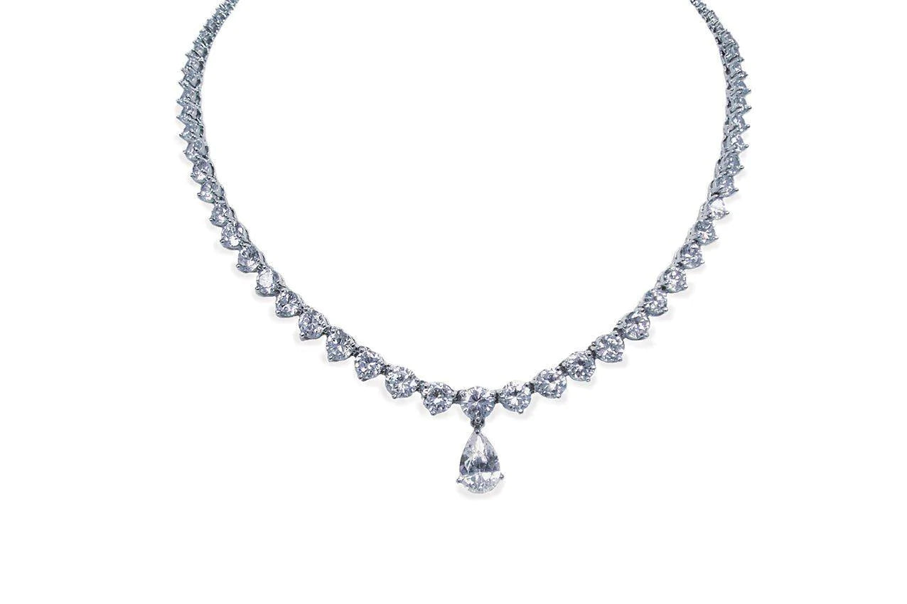 Silver Crystal Bridal Jewelry Set - Elegant Wedding Necklace & Earrings for Bride, Bridesmaid & Formal Occasions | Perfect for Weddings, Prom & Evening Events