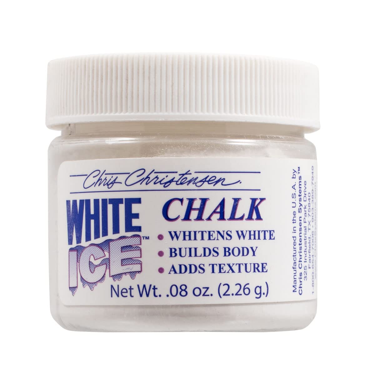 Chris Christensen White Ice Chalk 0.08oz - Dog Grooming Powder for Show & Training | Detangles & Whitens Coats | Perfect for Professional Styling & Home Use