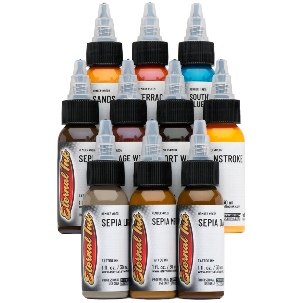 Eternal Tattoo Ink - Rember Signature Series Professional Tattoo Ink Set for Artists | Long-Lasting, Vibrant Colors for Tattooing, Permanent Makeup & Body Art