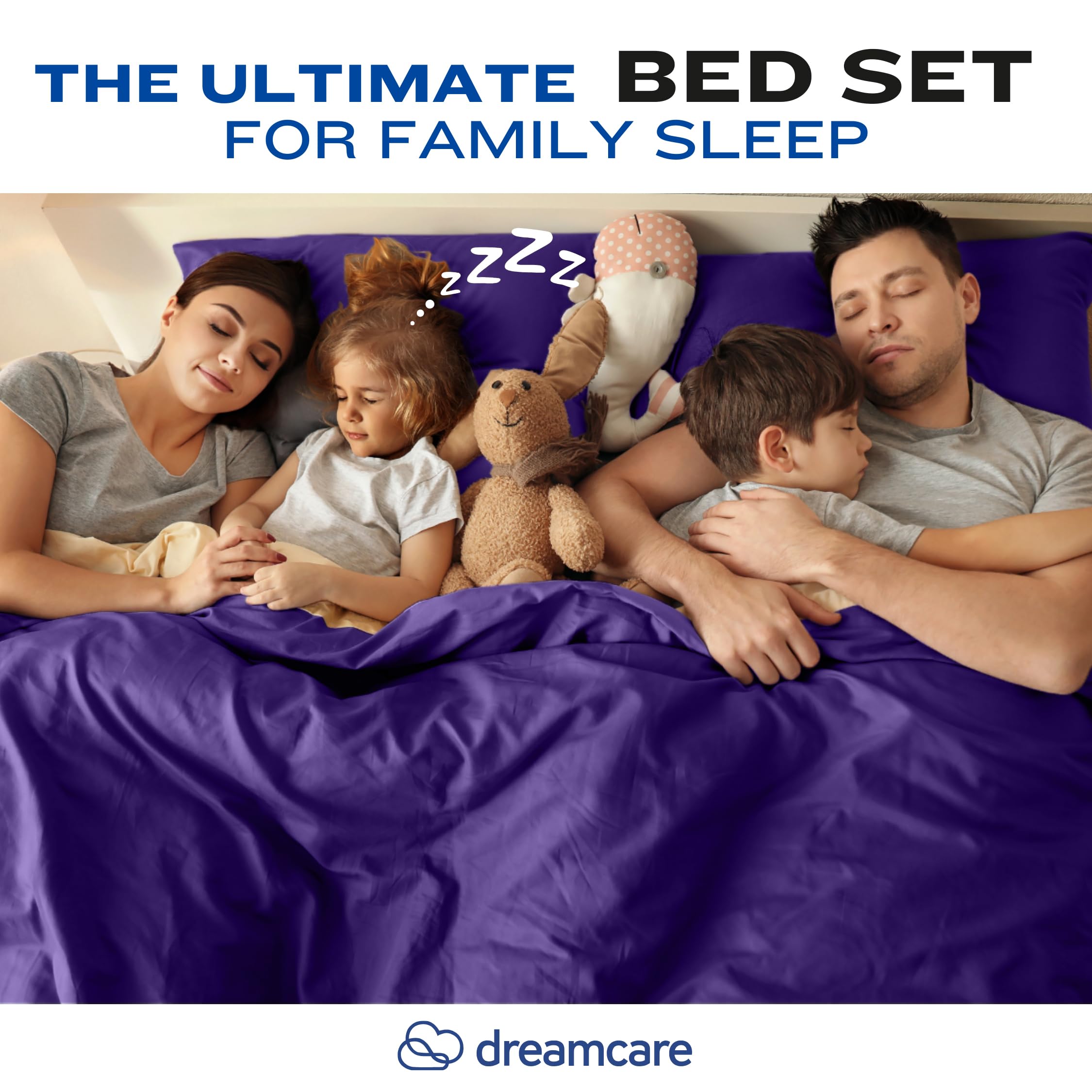 DREAMCARE Queen Size Cooling Bed Sheets Set - 4pc Deep Pocket Sheets up to 15