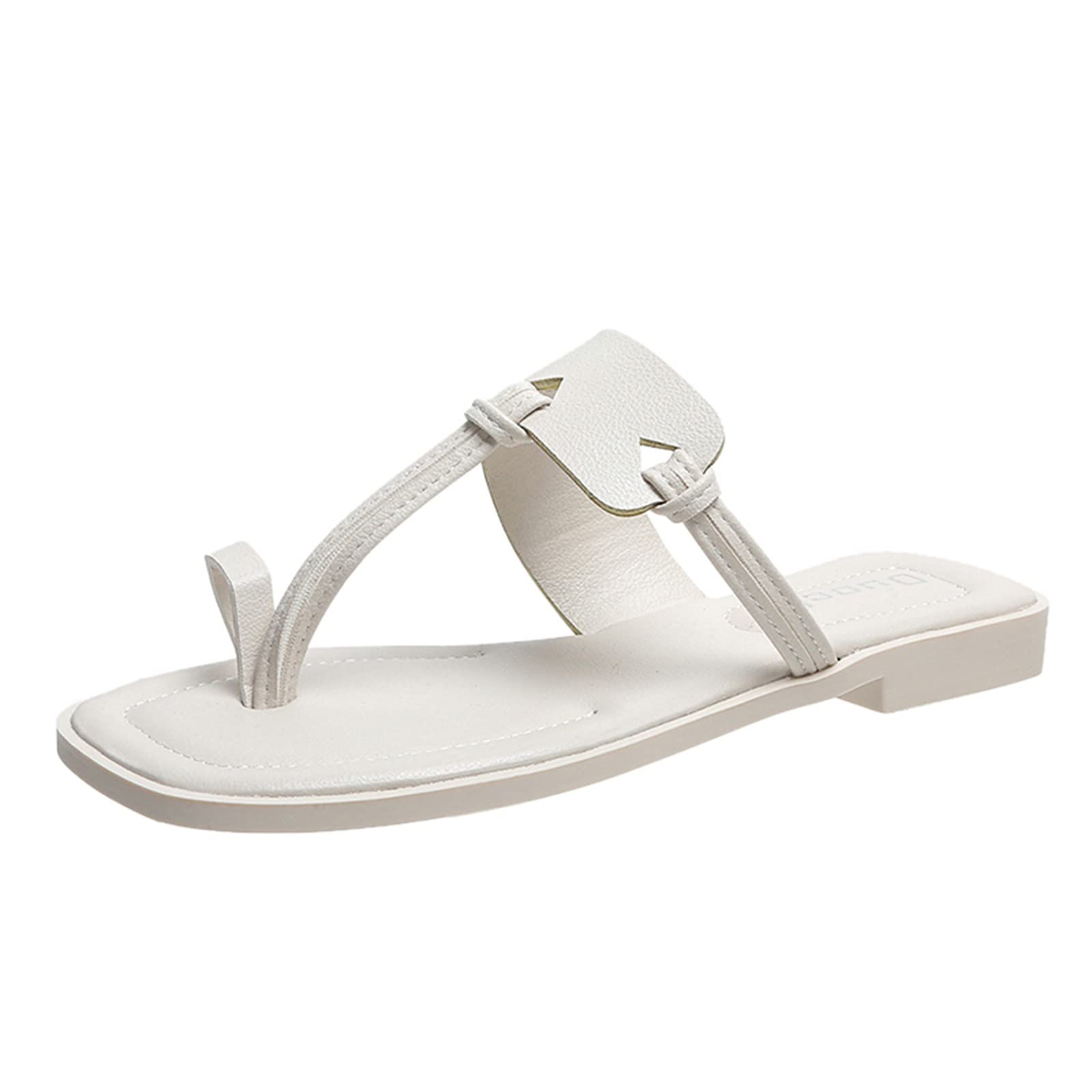 Women's Fashion Flat Sandals - Solid Color Open Toe Casual Shoes for Summer, Beach, and Daily Wear - Size 5