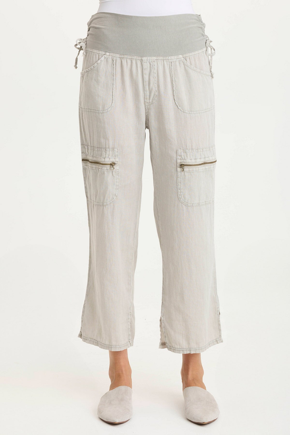 Amica High Waist Linen Cargo Pants for Women - Comfortable Summer Casual Trousers with Pockets | Perfect for Travel, Hiking & Outdoor Activities