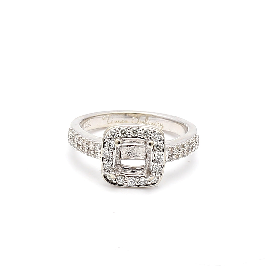 0.44 Carat Round Brilliant G SI1 Diamond 14K White Gold Semi Mount Ring - Perfect for Engagement, Wedding, Anniversary & Special Occasion Jewelry Gifts