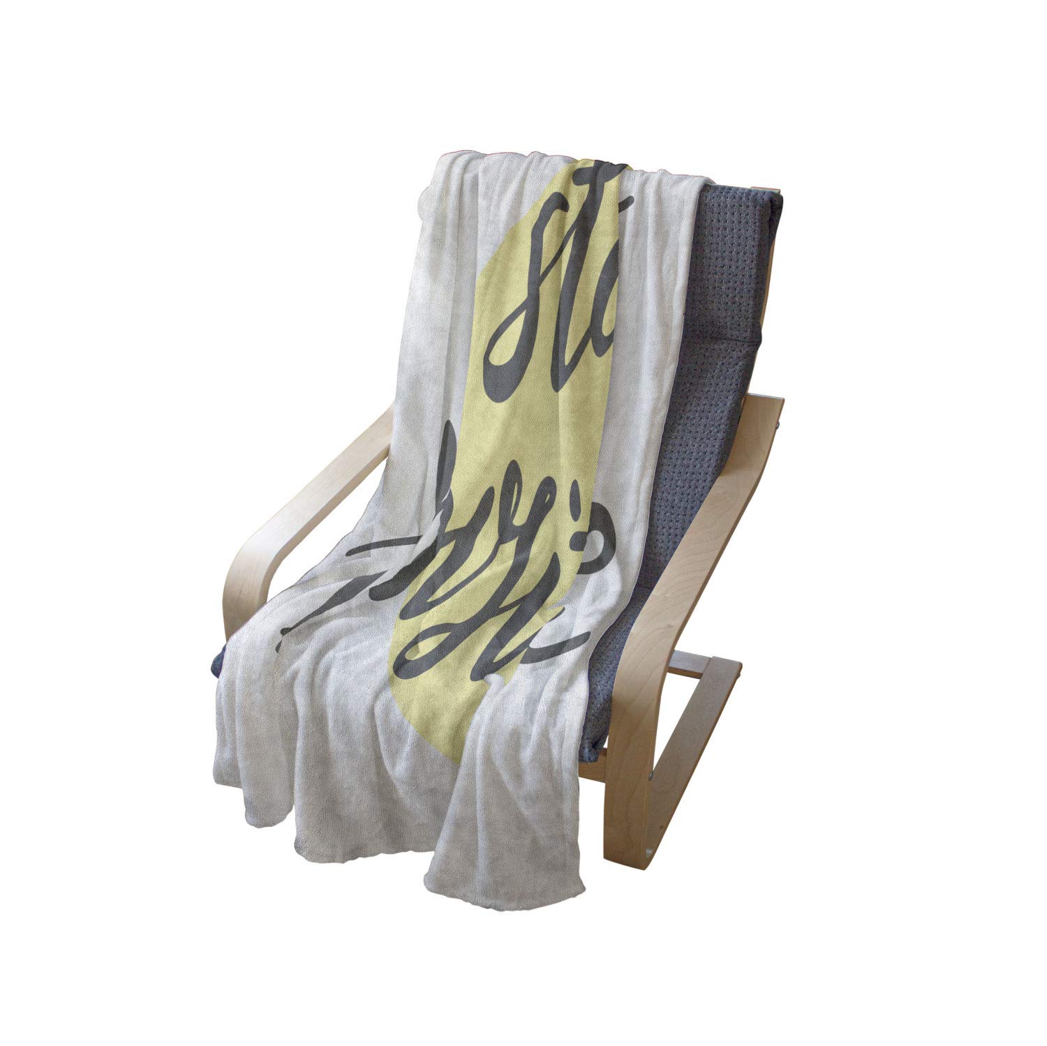 Ambesonne Positive Energy Throw Blanket - Soft Flannel Fleece with Inspirational Cursive Lettering on Pastel Circular Design, 60