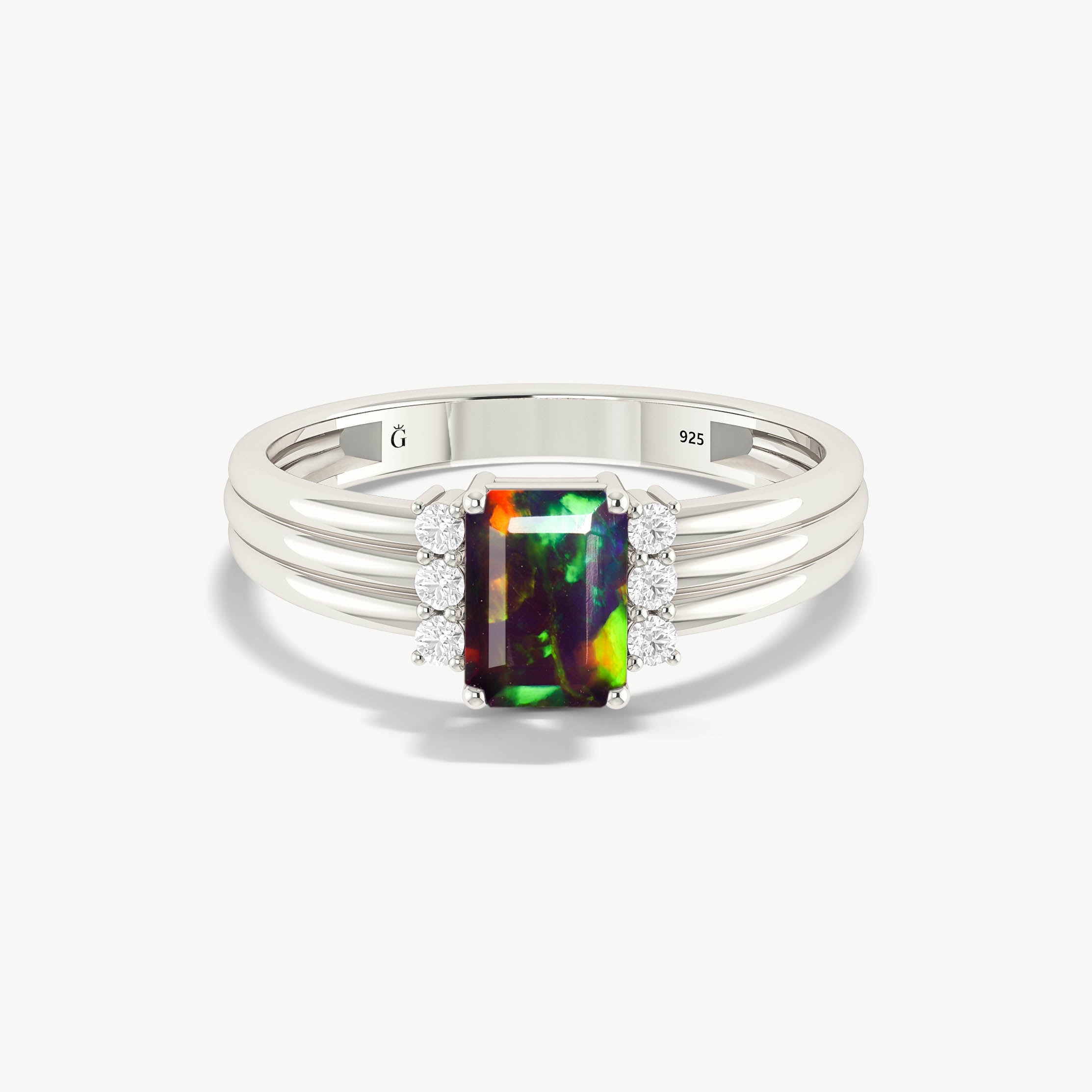 Black Opal Gemstone Ring for Women - Elegant Sterling Silver Jewelry Gift for Her - Perfect for Birthdays, Anniversaries & Special Occasions