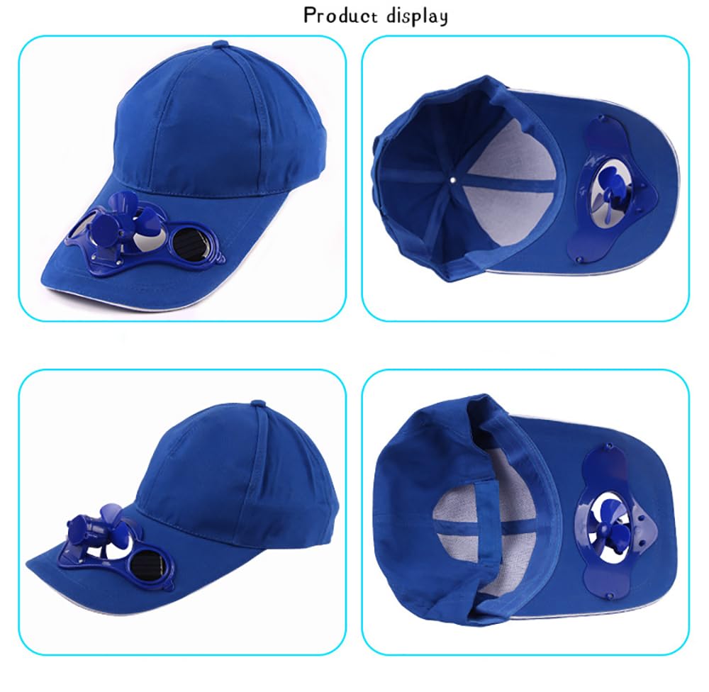 Solar Powered Cooling Baseball Cap - Adjustable Summer Hat with Built-in Fan for Outdoor Sports, Hiking & Travel - UV Protection & Breathable Design