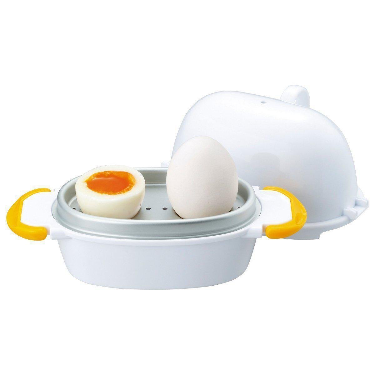 Akebono Microwave Egg Cooker - 2 Eggs Capacity, BPA-Free, Fast & Easy Egg Poacher - Perfect for Breakfast, Meal Prep & Keto Diet - RE 277