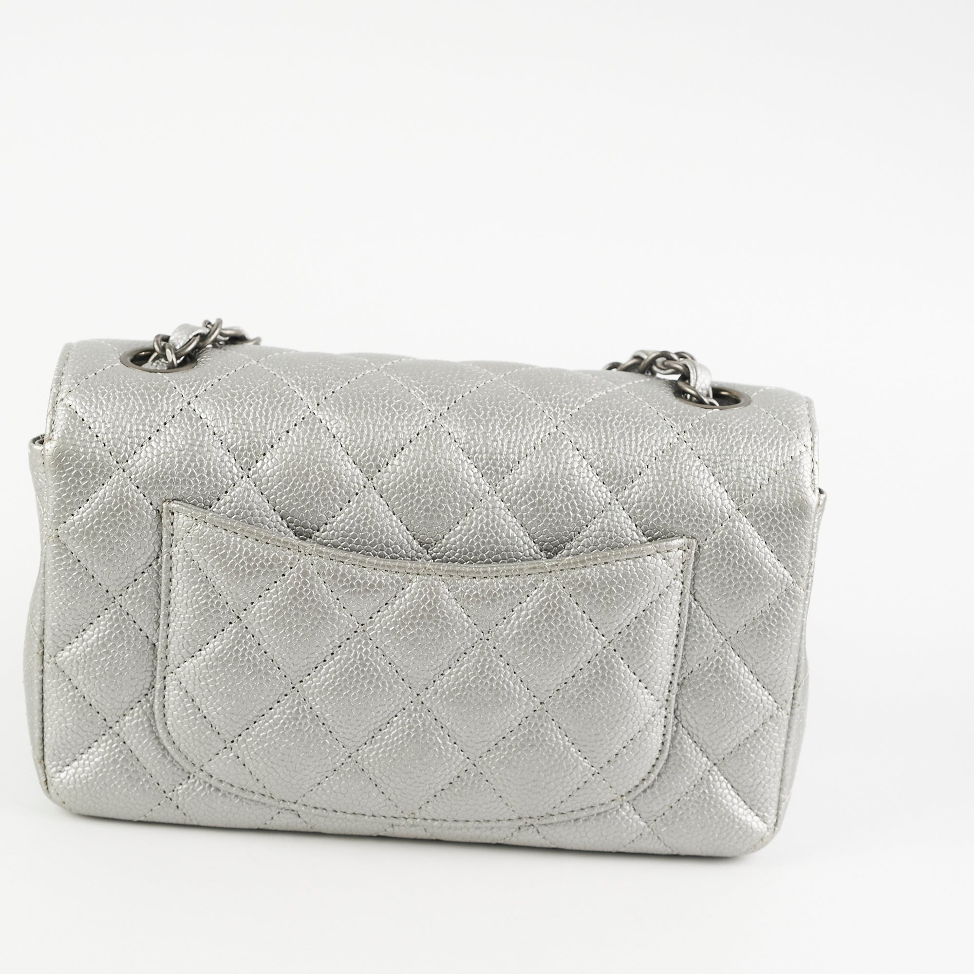 Chanel Mini Rectangular Caviar Silver Handbag - Luxury Designer Crossbody Bag for Women | Perfect for Evening Parties, Date Nights & Special Occasions