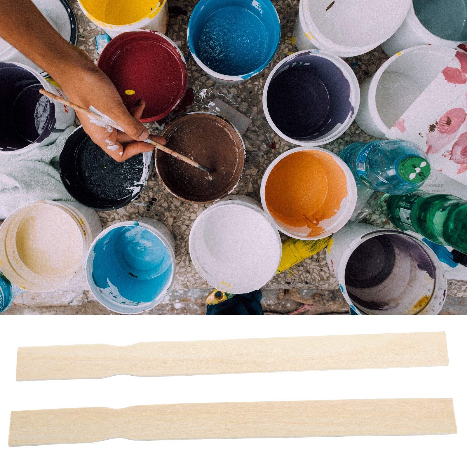 HOZEON 100-Pack 14-Inch Premium Paint Stir Sticks - Heavy Duty Wooden Mixing Sticks for Paint, Epoxy, Resin & DIY Crafts - Perfect for Home Painting, Woodworking & Art Projects