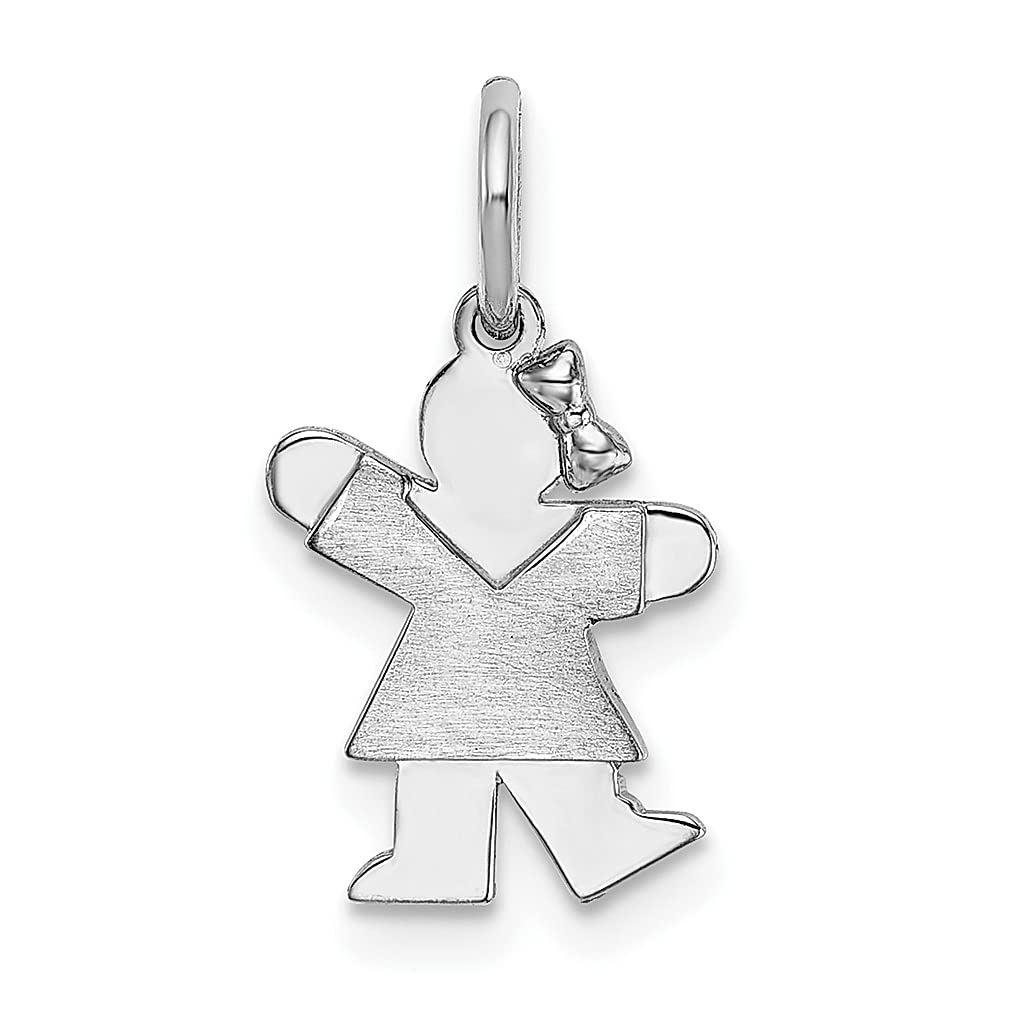 14K White Gold Mini Girl Kiss Charm Necklace - Dainty Pendant Necklace for Women, Elegant Fine Jewelry Gift for Her - Perfect for Valentine's Day, Anniversary & Special Occasions
