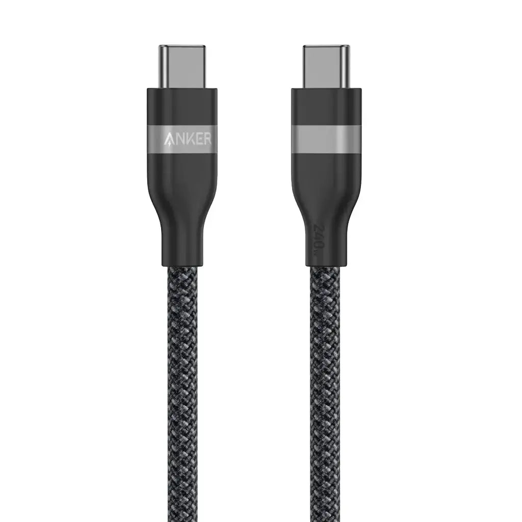 Anker 240W USB C to USB C Fast Charging Cable - Upcycled Braided Nylon, 6ft PD Compatible for MacBook Pro, iPad Pro, Galaxy S23 - Perfect for Home, Office & Travel Charging