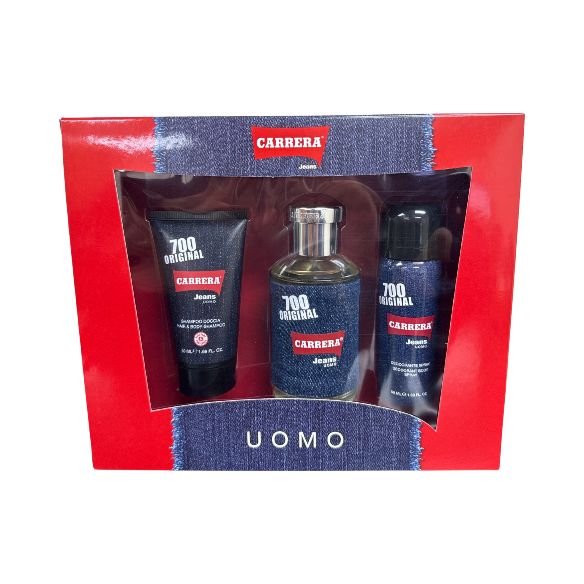 Carrera Jeans 770 Original Men's Gift Set - 75ML EDT Spray, 50ML Hair & Body Shampoo & 50ML Deodorant Spray | Perfect for Gifts, Travel & Daily Use