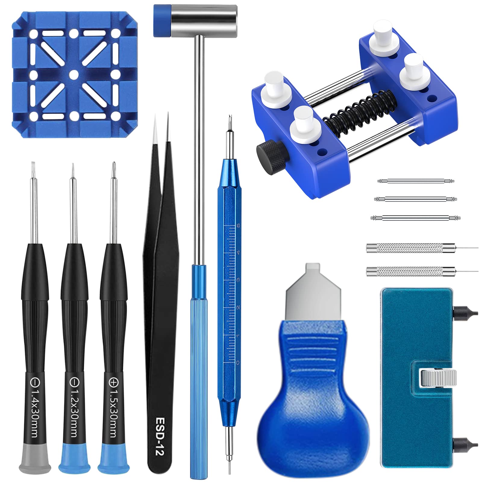Professional 120-Piece Watch Repair Kit - Includes Watch Battery Replacement Tools & Watch Strap Removal Tools - Perfect for DIY Watch Repair, Jewelry Maintenance & Watchmaker Projects