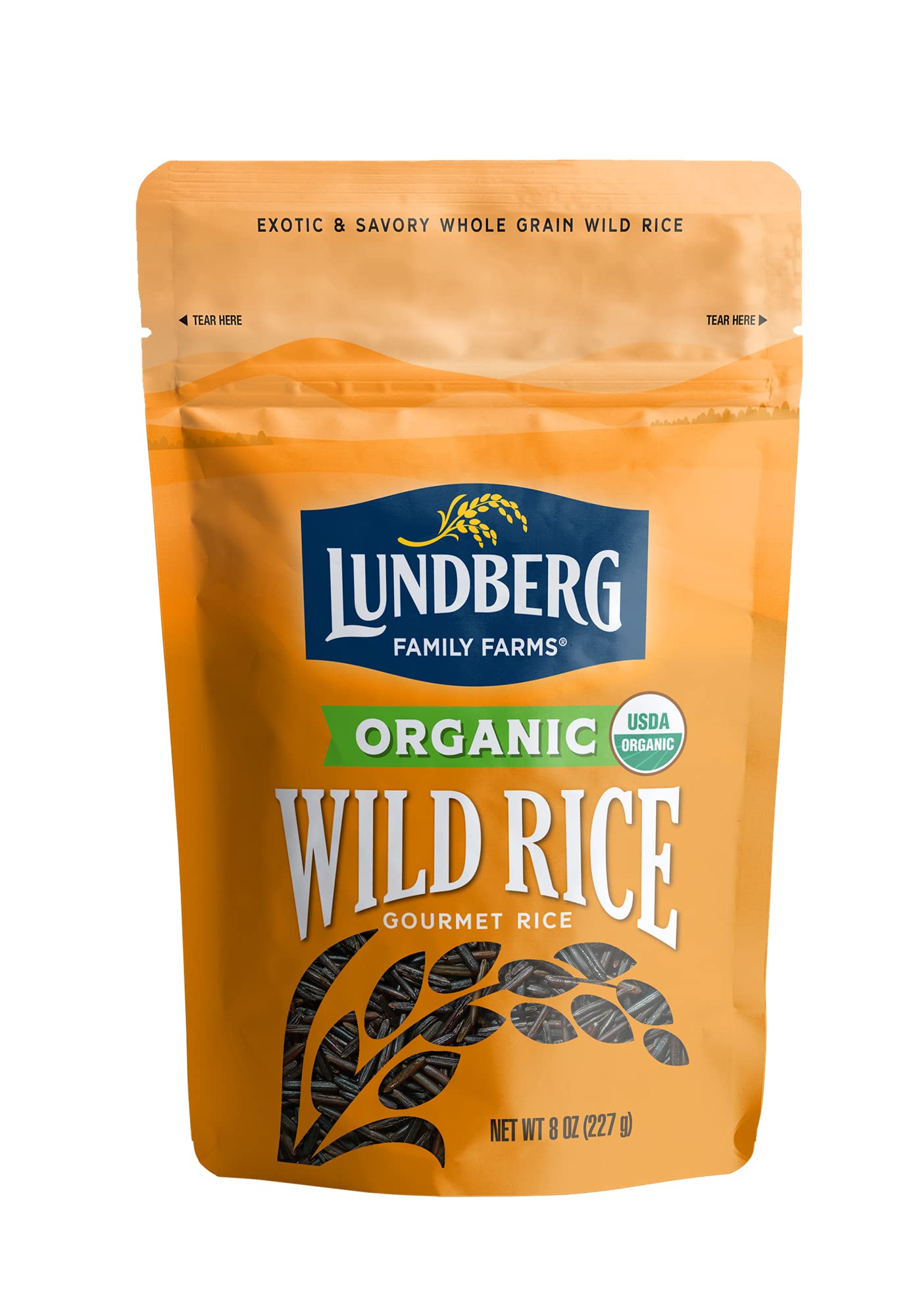 Organic Wild Rice by Lundberg - Whole Grain, Gluten Free, Non-GMO, 8oz Pack | Perfect for Healthy Meals, Soups & Stuffing Recipes