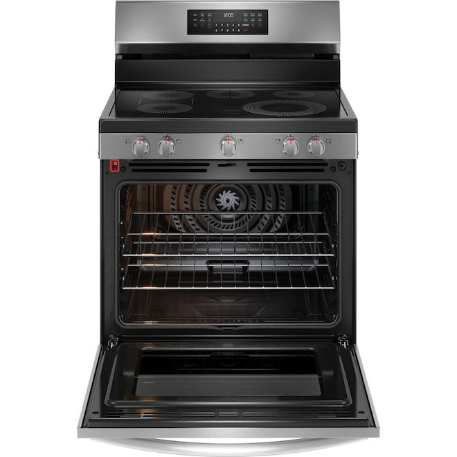 Frigidaire Gallery GCRE306CBF 30-Inch Stainless Steel Rear Control Electric Range with Total Convection - Perfect for Home Kitchens & Baking Enthusiasts