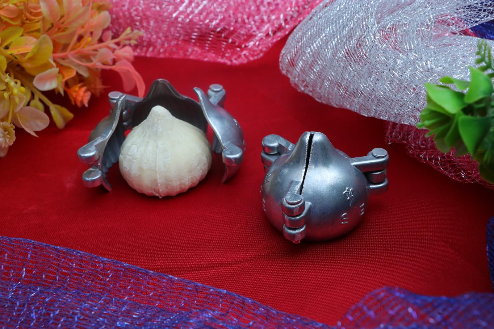 Premium Aluminum Modak Maker Mould Set of 2 - Perfect for Ganpati, Diwali, Dussehra & Indian Festivals - Ideal for Making Traditional Sweet Dumplings at Home