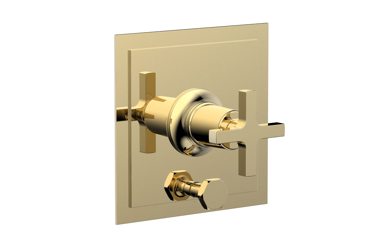HEX MODERN Pressure Balance Shower Plate with Diverter and Handle Trim Set - Cross Handle 4 101 - Perfect for Bathroom Renovation & Modern Home Upgrade