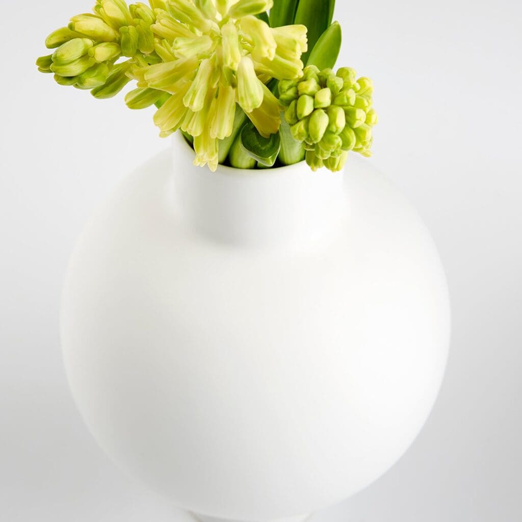 Cyan Design 10916 Libra Vase - Elegant White Small Ceramic Vase for Home Decor, Wedding Centerpieces & Floral Arrangements